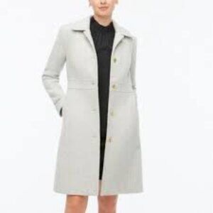 J.Crew Lady Day Gray Wool Coat Gold Buttons Size 0